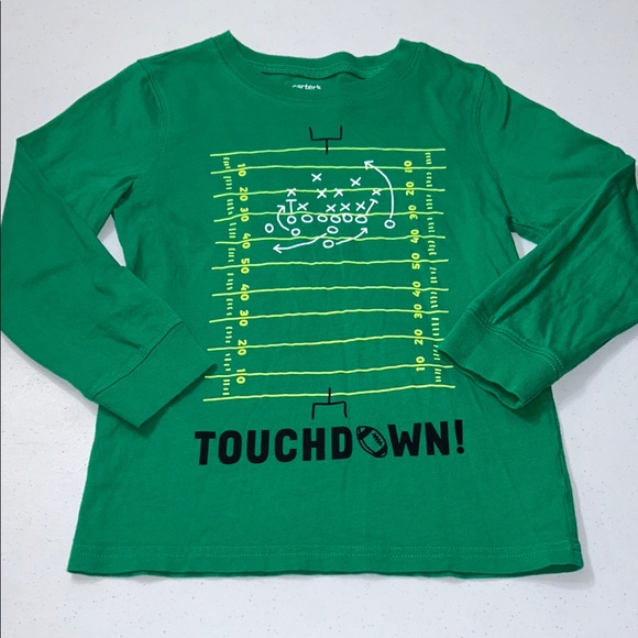 Carter's Green Boy’s Long Sleeve Football Graphic Tee Size 7 - Picture 1 of 7